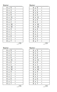 Preview of Multiplication Timed Tests - Auto Generated!! (Unlimited) FREE