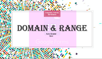 Preview of Auto-Graded Quiz #1: Domain and Range