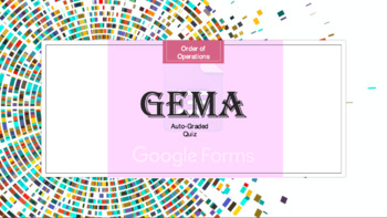 Preview of Auto-Graded Quiz: Order of Operations (GEMA)