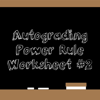 Preview of Auto Grading Power Rule Worksheet #2