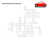 Auto Insurance Crossword Puzzle