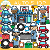 Kids Car Mechanic and Auto Shop Garage Clip Art