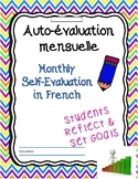 Auto evaluation mensuelle FRENCH IMMERSION monthly goals