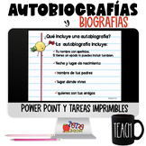 Autobiografías y Biografías  - Power Point -  Worksheets -