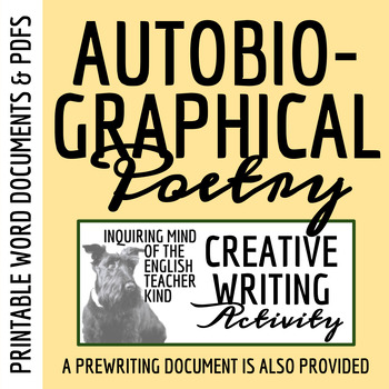 Preview of Autobiographical Poem Template for High School Creative Writing (Printable)