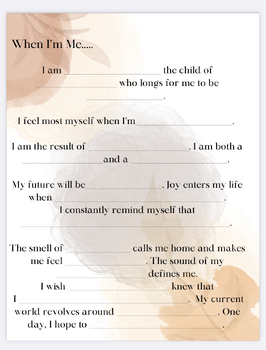 Preview of Autobiographical Poem "When I'm Me"
