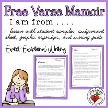 Preview of MEMOIR |  I AM FROM | Free Verse Lesson, Assignment, Examples, Rubric