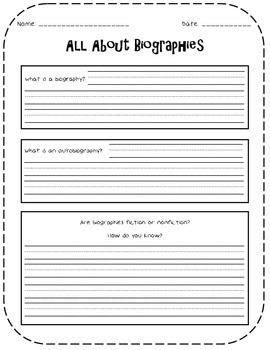 autobiography writing activity