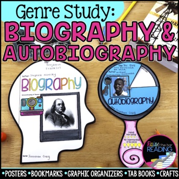 Preview of Autobiography & Biography Graphic Organizers, Templates, Poster and Reports