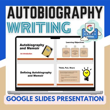 Preview of Autobiography Memoir Introduction Google Slides Presentation with Teacher Notes