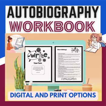 Preview of Autobiography Memoir Introduction Workbook for students - Digital and Print