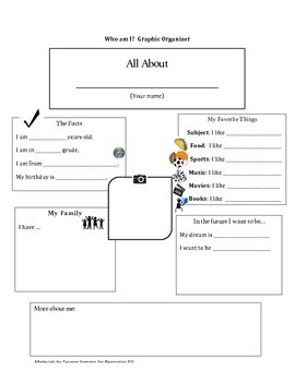 Preview of About Me Graphic Organizer (Autobiography Project)