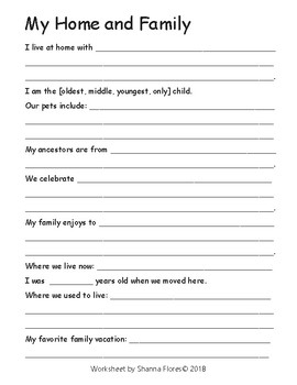 Autobiography Questionnaire - 3rd, 4th, 5th Grade Writing by Shanna Flores