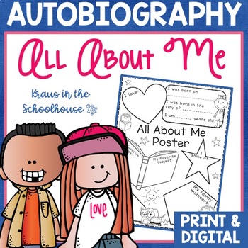 Preview of Autobiography Writing Activities | Easel Activity Distance Learning