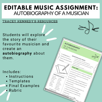 Preview of Autobiography of a Musician Assignment | Non-Music Teachers | Elements of Music