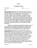 Autobiography project for upper elementary/middle school s