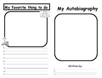 Autobiography template for writing by Wiley s World TPT