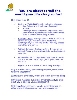 My Life Story: 25 Chapter Outline for Writing an Autobiography by Leesa