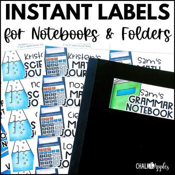 Preview of Editable Labels: Homework, Folders, Notebooks, Journals, Subjects w Student Name