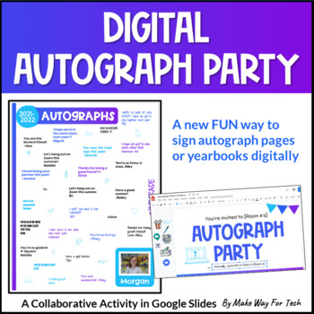 Preview of Autograph Pages | Yearbook Signing | Digital End of Year Autograph Memory Book