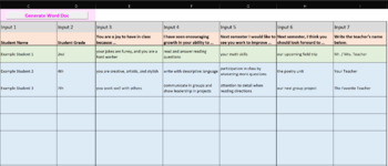 Preview of Automated End of Semester Student Note Compatible with Microsoft Excel (Macros)