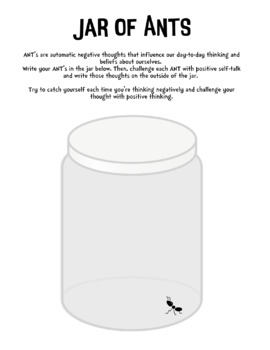 Preview of Automatic Negative Thought (ANT) Challenge Worksheet