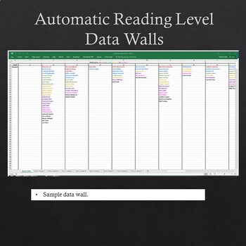 Preview of Automatic Reading Level Data Wall Creator Multiple Classes
