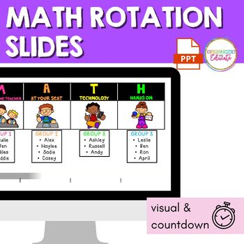 Preview of Small Group Rotation Slides with Timers • Math Centers PowerPoint