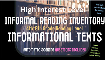 Preview of Automatic Scoring Informational Informal Reading Inventory (IRI) Grades 4-8