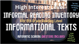 Automatic Scoring Informational Informal Reading Inventory