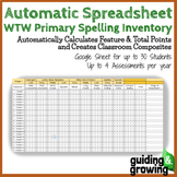 Automatic Spreadsheet for Words Their Way Primary Spelling