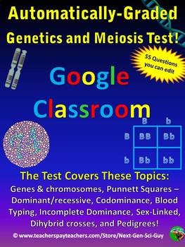 Preview of Automatically-Graded Genetics and Meiosis Test: VIRTUAL FRIENDLY