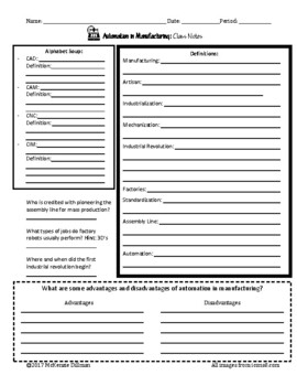 Preview of Automation In Manufacturing- Handout