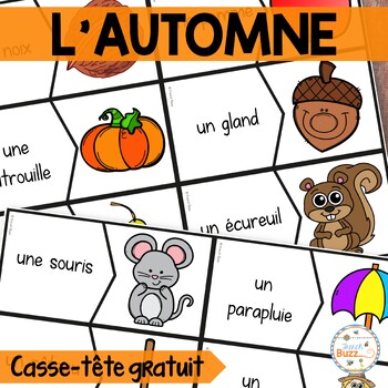 Preview of French Fall Puzzles - Free - Automne - Casse-tête gratuit
