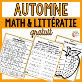 Automne - Activités de Math et Littératie - GRATUIT - Fren