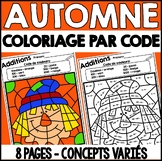 Automne - Coloriage par code - French Fall Colour by Code