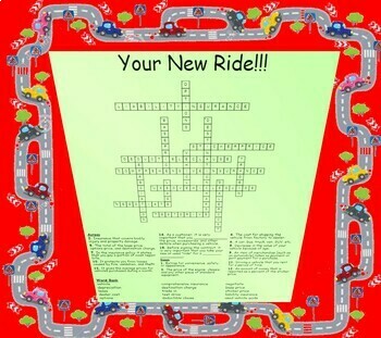 Preview of Automobile Buying (Cross Word Puzzle)