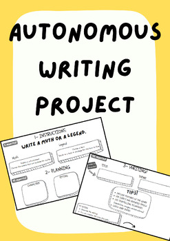 Preview of Autonomous Writing Project worksheet. Step by step guide for students.
