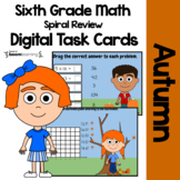 Autumn 6th Grade Digital Task Cards Boom Cards™ | Math Ski