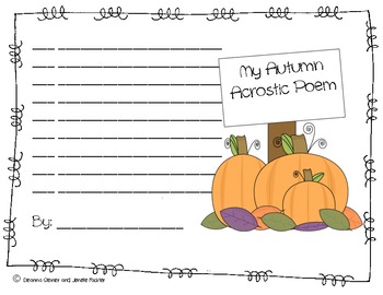 Preview of Autumn Acrostic Poem Writing Fun