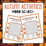 Autumn Activities Word Search | Fall Activities