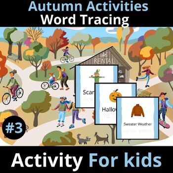 Preview of Autumn Activities Word Tracing - Activity For Kids