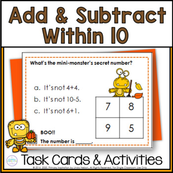 Preview of Addition and Subtraction Fact Fluency Within 10 - Autumn Math Centers