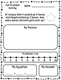 Autumn Addition & Subtraction Word Problems (Kindergarten/First)