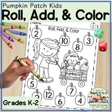 Roll and Color Fall Math Fluency Worksheets Kindergarten o