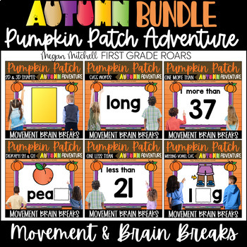 Preview of MATH & PHONICS Activities BUNDLE Movement Break Autumn Adventure