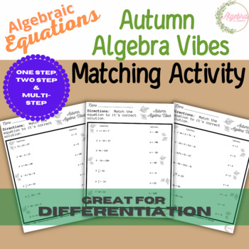 Preview of Autumn Algebra Vibes // Solving Algebraic Equations