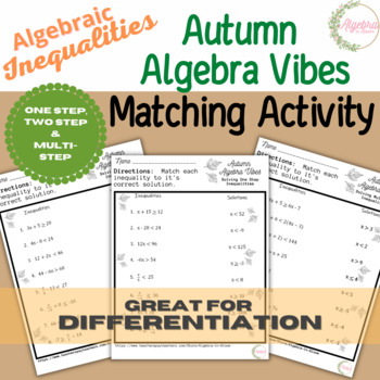 Preview of Autumn Algebra Vibes // Solving Algebraic Inequalities