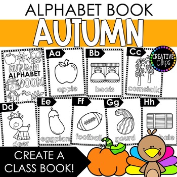 Preview of Autumn Alphabet Coloring Pages: Fall Coloring Activity Pages