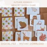 Autumn Animals Memory Game | Preschool | Homeschool | Memo